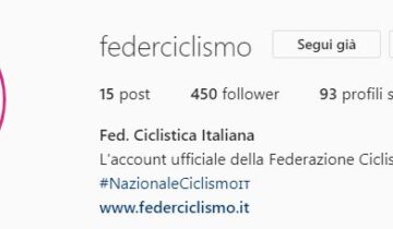 E’ nato l’account Instagram della Federazione Ciclistica Italiana