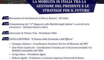 Il 4 Novembre presentazione del 17° rapporto sulla Mobilità