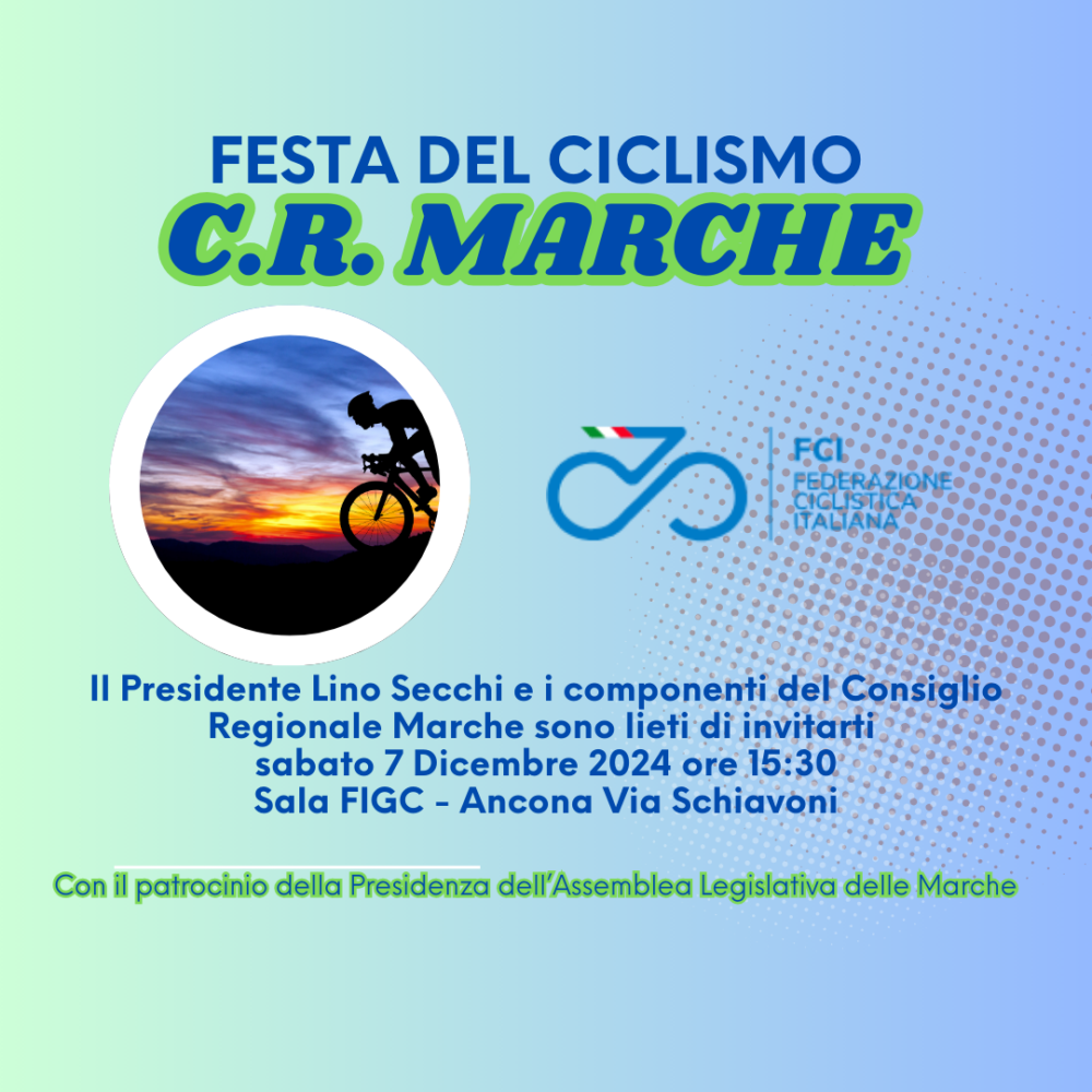 Festa del Ciclismo Regionale FCI Marche invito 07122024