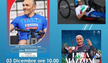 l pluridecorato handbiker Luca Mazzone a Matera con gli studenti dell’Istituto Comprensivo Bramante-Torraca